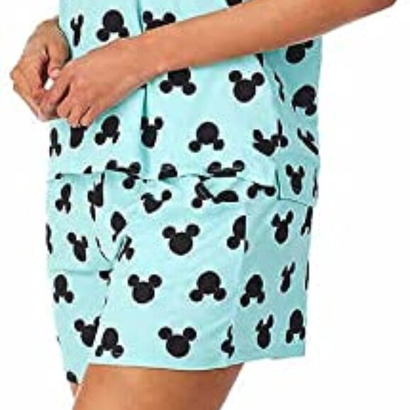 New Disney Mickey Short Pj Lounge Set with Pockets 2-Pc LARGE - Picture 3 of 9